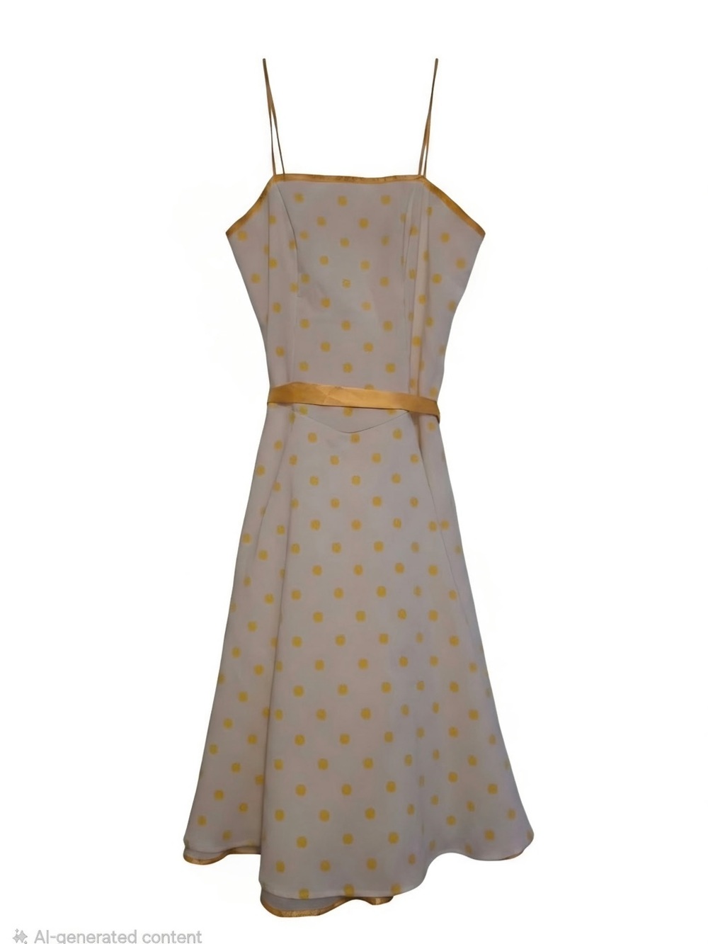 B Darlin Yellow Polka Dot Strapless Midi Dress with Belt